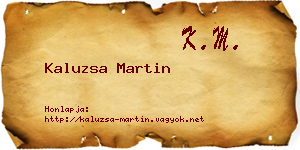 Kaluzsa Martin névjegykártya